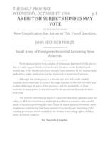 As British Subjects Hindus May Vote As British Subjects Hindus May Vote