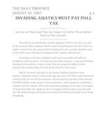 Invading Asiatics Must Pay Poll Tax