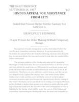 Hindus Appeal for Assistance from City Hindus Appeal for Assistance from City