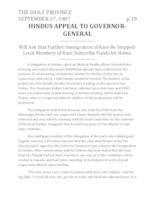 Hindus Appeal to Governor-General Hindus Appeal to Governor-General