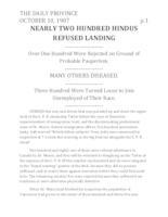 Nearly Two Hundred Hindus Refused Landing Nearly Two Hundred Hindus Refused Landing