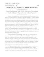 Bowen is Charged with Murder Bowen is Charged with Murder
