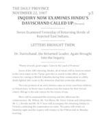 Inquiry Now Examines Hindu's Davischand Called Up Inquiry Now Examines Hindu's Davischand Called Up