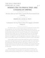 Hindus try to prove they are citizens of Empire Hindus try to prove they are citizens of Empire