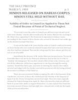 Hindus released on habeas corpus Hindus released on habeas corpus