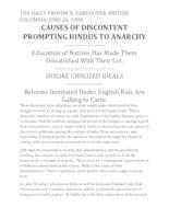 Causes of discontent prompting Hindus to anarchy Causes of discontent prompting Hindus to anarchy