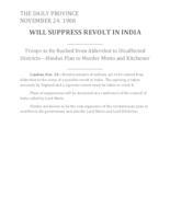 Will suppress revolt in India Will suppress revolt in India