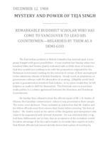 Mystery and power of Teja Singh Mystery and power of Teja Singh