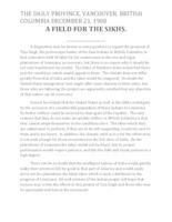 A field for the Sikhs A field for the Sikhs