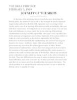 Loyalty of the Sikhs Loyalty of the Sikhs