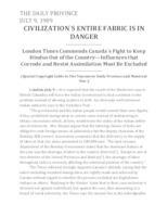 Civilizations-- entire fabric is in danger Civilizations-- entire fabric is in danger