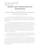 Hindus are turned down by the Maharajah