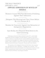 Oppose admission of wives of Hindus