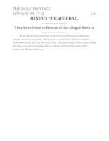 Hindus furnish bail Hindus furnish bail