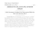 Absolute lie, says Dr. Sunder Singh Absolute lie, says Dr. Sunder Singh
