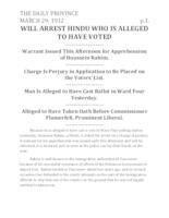 Will arrest Hindu who is alleged to have voted Will arrest Hindu who is alleged to have voted