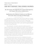 Did not deport two Hindu women Did not deport two Hindu women