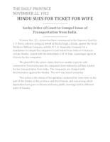 Hindus sues for ticket for wife