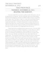 Reaping the harvest Reaping the harvest