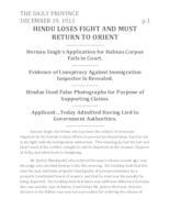 Hindu loses fight and must return to Orient Hindu loses fight and must return to Orient