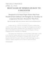 Boat load of Hindus on way to Vancouver Boat load of Hindus on way to Vancouver