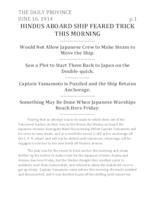Hindus aboard ship feared trick this morning Hindus aboard ship feared trick this morning