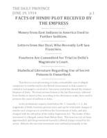 Facts of Hindu plot received by the Empress Facts of Hindu plot received by the Empress
