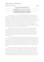 A serious matter A serious matter