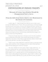 Enthusiasm of Indian troops Enthusiasm of Indian troops