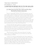 Lawyer warned he is to be killed Lawyer warned he is to be killed