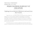 Hindu soldiers in revolt at Singapore Hindu soldiers in revolt at Singapore