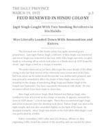 Feud renewed in Hindu colony Feud renewed in Hindu colony