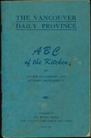 ABC of the kitchen for course on cookery and kitchen management
