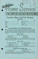 B.C. Electric Home Service bulletin: popular meat and fish recipes