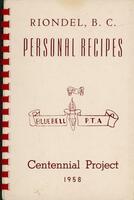 Riondel, B.C. personal recipes: Centennial Project 1958