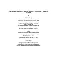 BC blues: an examination of municipal police misconduct in British Columbia