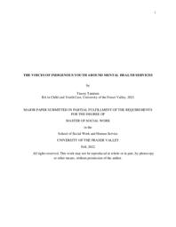 The voices of Indigenous youth around mental health service