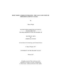 Body worn cameras in policing: The value and costs of implementation in Canada